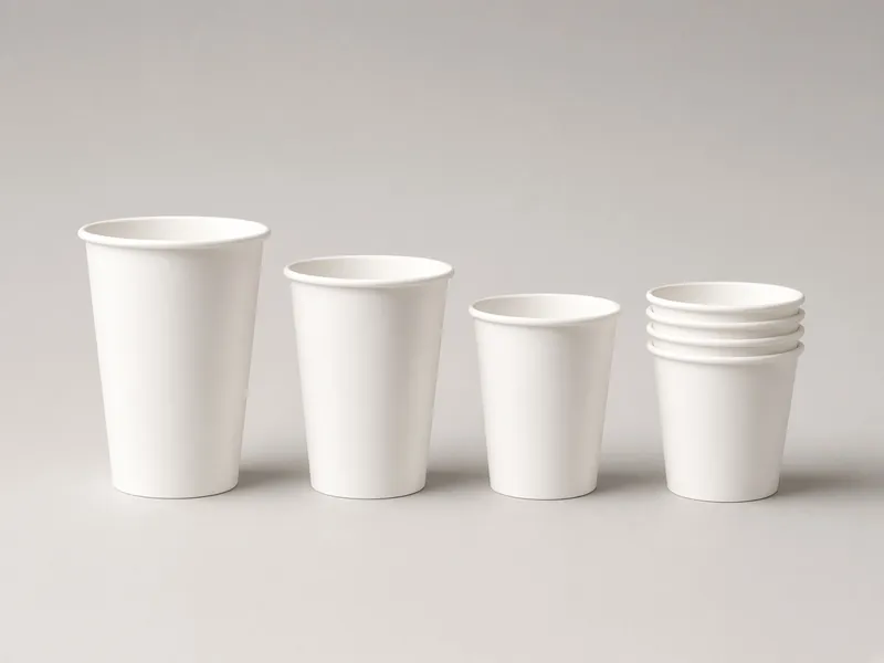 Paper cup (gelas kertas) putih dalam berbagai ukuran