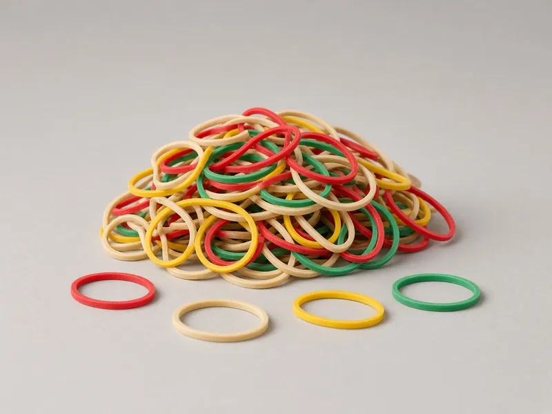 Tumpukan karet gelang warna-warni